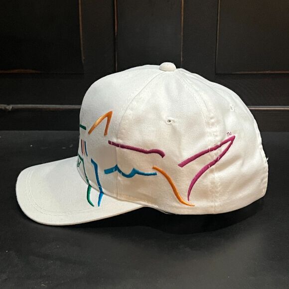 RARE! Vintage 90s Greg Norman "The Shark" Golf Hat Big Shark Wraparound Logo - Picture 3 of 7